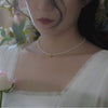 Wholesale Necklace Copper Natural Freshwater Nearly Round Pearl Simple Niche Elegant 14K Gold Clavicle Chain For Women
