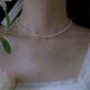Wholesale Necklace Copper Natural Freshwater Nearly Round Pearl Simple Niche Elegant 14K Gold Clavicle Chain For Women