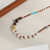 Wholesale Necklace Copper Natural Stone Freshwater Pearl Geometric Electroplating For Women
