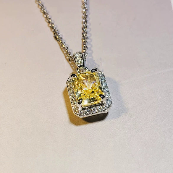 Wholesale Necklace Copper O Chain Mixed Gemstone Inlay Geometric Square Pendant For Women