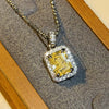 Wholesale Necklace Copper O Chain Mixed Gemstone Inlay Geometric Square Pendant For Women
