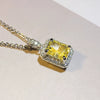 Wholesale Necklace Copper O Chain Mixed Gemstone Inlay Geometric Square Pendant For Women