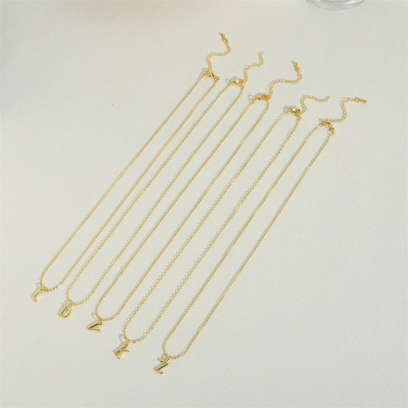 Wholesale Necklace Copper Ochain Electroplating Letters Numbers Text Pendant For Women