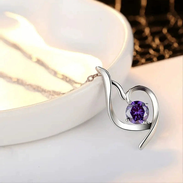 Wholesale Necklace Copper Ochain Heart Shape Inlaid Zircon For Women