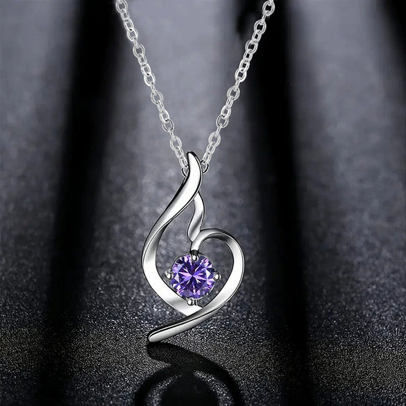 Wholesale Necklace Copper Ochain Heart Shape Inlaid Zircon For Women