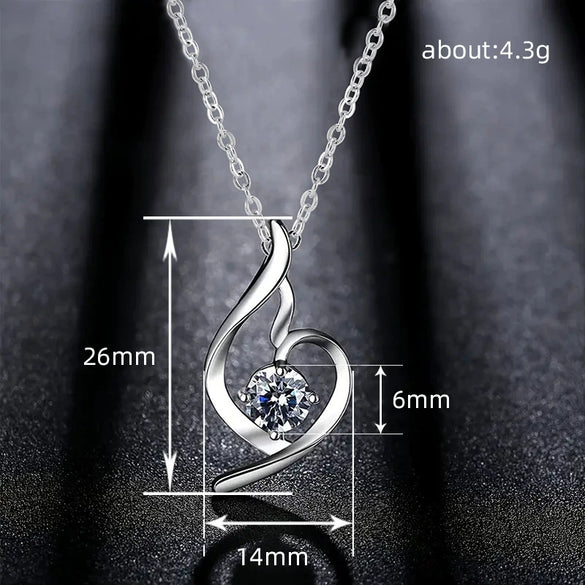 Wholesale Necklace Copper Ochain Heart Shape Inlaid Zircon For Women