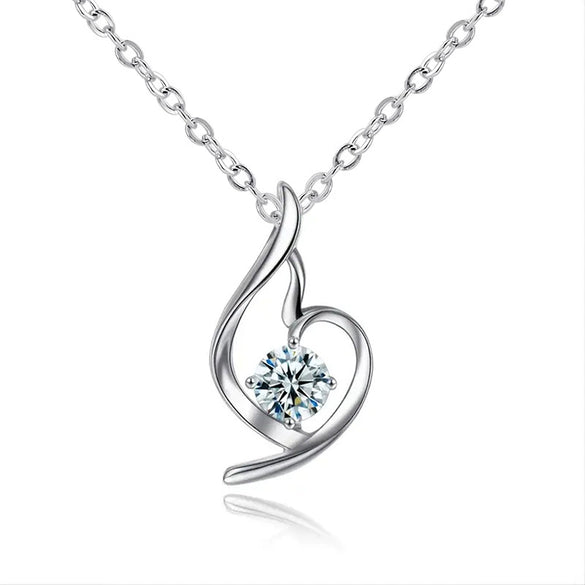 Wholesale Necklace Copper Ochain Heart Shape Inlaid Zircon For Women