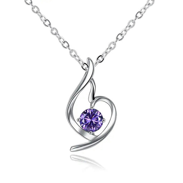 Wholesale Necklace Copper Ochain Heart Shape Inlaid Zircon For Women