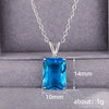 Wholesale Necklace Copper Ochain Square Geometric Mixed Gem Inlay Zircon Pendant For Women