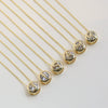 Wholesale Necklace Copper Plated Geometric Round Hollow Pendant With Letters Numbers Text Electroplating