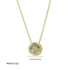 Wholesale Necklace Copper Plated Geometric Round Hollow Pendant With Letters Numbers Text Electroplating