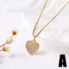 Wholesale Necklace Copper Plated 18K Gold Heart Shape Electroplating Style