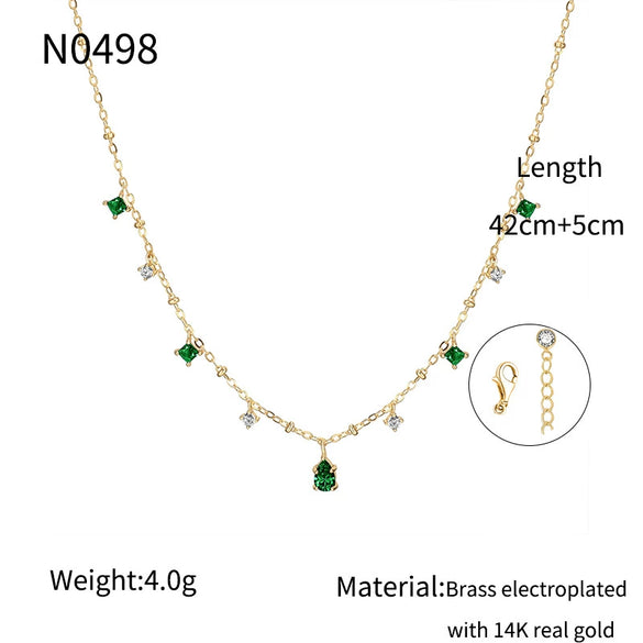 Wholesale Necklace Copper Plated With Real Gold Geometric Style Electroplating For Women