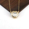 Wholesale Necklace Copper Retro Style Heart Shape Inlaid Zircon Water Wave Chain Jewelry For Women