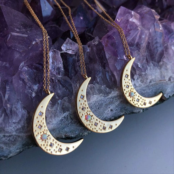 Wholesale Necklace Copper 925 Silver Natural Opal Zircon Geometric Electroplated Real Gold For Women