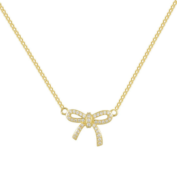 Wholesale Necklace Copper Snake Bone Chain Bow Bead Pendant Titanium Steel Vacuum Electroplated