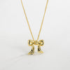 Wholesale Necklace Copper Snake Bone Chain Bow Bead Pendant Titanium Steel Vacuum Electroplated