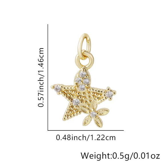 Wholesale Necklace Copper Star Pendant Electroplated Inlaid Zircon Accessories For Women