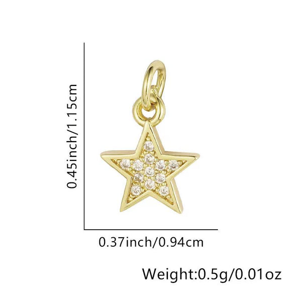 Wholesale Necklace Copper Star Pendant Electroplated Inlaid Zircon Accessories For Women