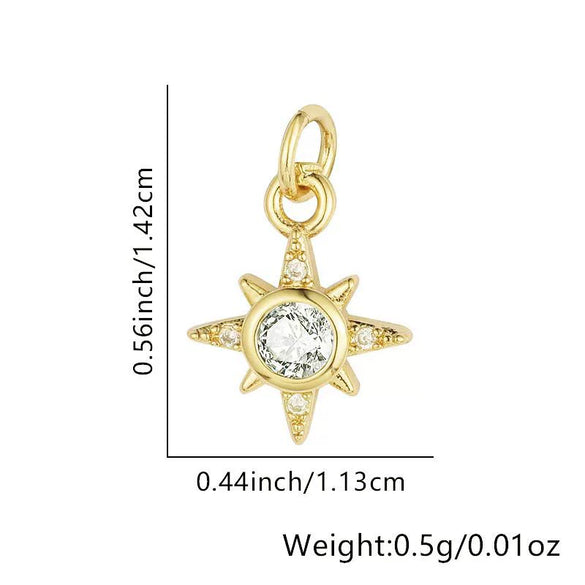 Wholesale Necklace Copper Star Pendant Electroplated Inlaid Zircon Accessories For Women