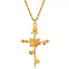 Wholesale Necklace Copper Titanium Steel Flower Pattern Stereo Vacuum Color Preservation