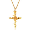 Wholesale Necklace Copper Titanium Steel Flower Pattern Stereo Vacuum Color Preservation