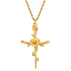 Wholesale Necklace Copper Titanium Steel Flower Pattern Stereo Vacuum Color Preservation