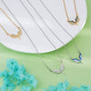 Wholesale Necklace Copper Titanium Steel Geometric Angel Wings Love Creative Light Luxury Electroplating Mixed Gemstone Inlay For Women