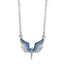 Wholesale Necklace Copper Titanium Steel Geometric Angel Wings Love Creative Light Luxury Electroplating Mixed Gemstone Inlay For Women