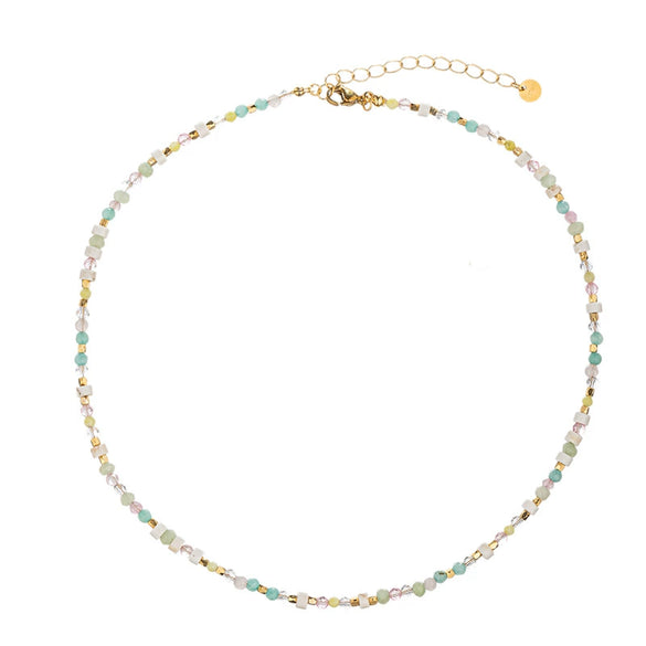 Wholesale Necklace Copper Titanium Steel Geometric Natural Handmade Beaded