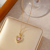 Wholesale Necklace Copper Titanium Steel Geometric Peach Heart Electroplating Light Luxury Style For Women