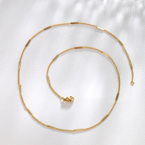 Wholesale Necklace Copper Zinc Alloy Sequined Side Chain Electroplated For Women