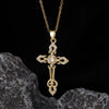 Wholesale Necklace Copper Zircon Electroplated Real Gold Geometric Cross Pendant For Women