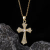 Wholesale Necklace Copper Zircon Electroplated Real Gold Geometric Cross Pendant For Women