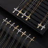 Wholesale Necklace Copper Zircon Electroplated Real Gold Geometric Cross Pendant For Women