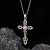 Wholesale Necklace Copper Zircon Electroplated Real Gold Geometric Cross Pendant For Women