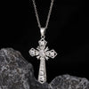 Wholesale Necklace Copper Zircon Electroplated Real Gold Geometric Cross Pendant For Women