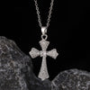Wholesale Necklace Copper Zircon Electroplated Real Gold Geometric Cross Pendant For Women