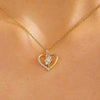 Wholesale Necklace Copper Zircon Electroplating Geometric Heart Shape For Women