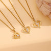 Wholesale Necklace Copper Zircon Electroplating Geometric Heart Shape For Women