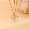 Wholesale Necklace Copper Zircon Electroplating Geometric Heart Shape For Women