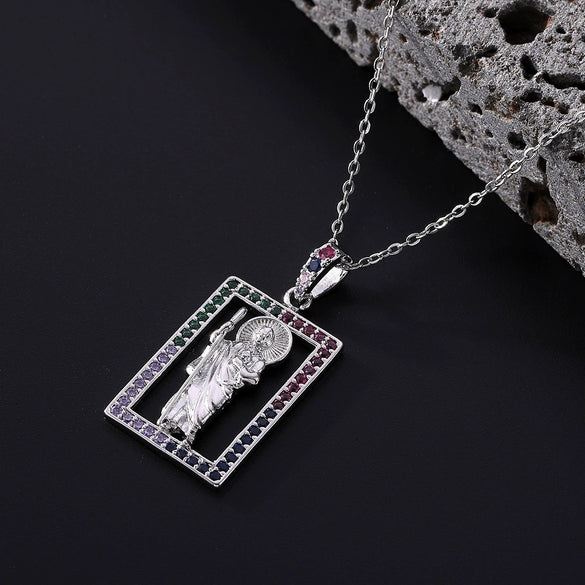 Wholesale Necklace Copper Zircon Geometric Electroplating Pendant For Ladies