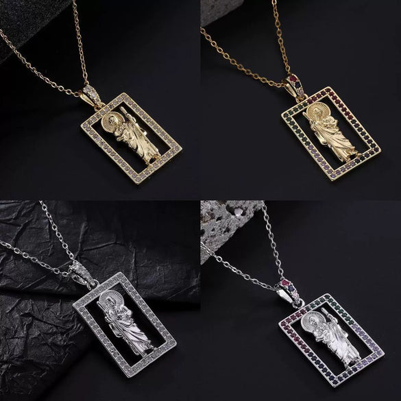 Wholesale Necklace Copper Zircon Geometric Electroplating Pendant For Ladies
