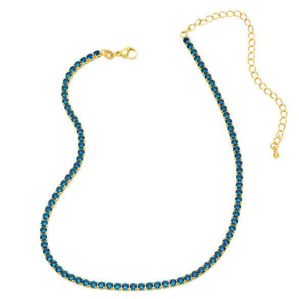 Wholesale Necklace Copper Zircon Geometric Hiphop Style Electroplating