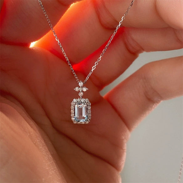 Wholesale Necklace Copper Zircon Geometric Light Luxury Ochain Pendant For Women