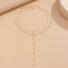 Wholesale Necklace Copperclad Iron Chain Imitation Pearl Alloy Geometric Pattern Electroplating Simple Style