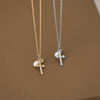 Wholesale Necklace Cross Natural Freshwater Pearl Copper Titanium Steel Electroplating Retro Elegant Heavy Industry Ins Style Unisex