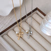Wholesale Necklace Cross Natural Freshwater Pearl Copper Titanium Steel Electroplating Retro Elegant Heavy Industry Ins Style Unisex