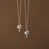 Wholesale Necklace Cross Natural Freshwater Pearl Copper Titanium Steel Electroplating Retro Elegant Heavy Industry Ins Style Unisex