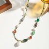Wholesale Necklace Czech Beads Natural Freshwater Pearls Red Agate Copper Geometric Electroplated O Word Chain For Women